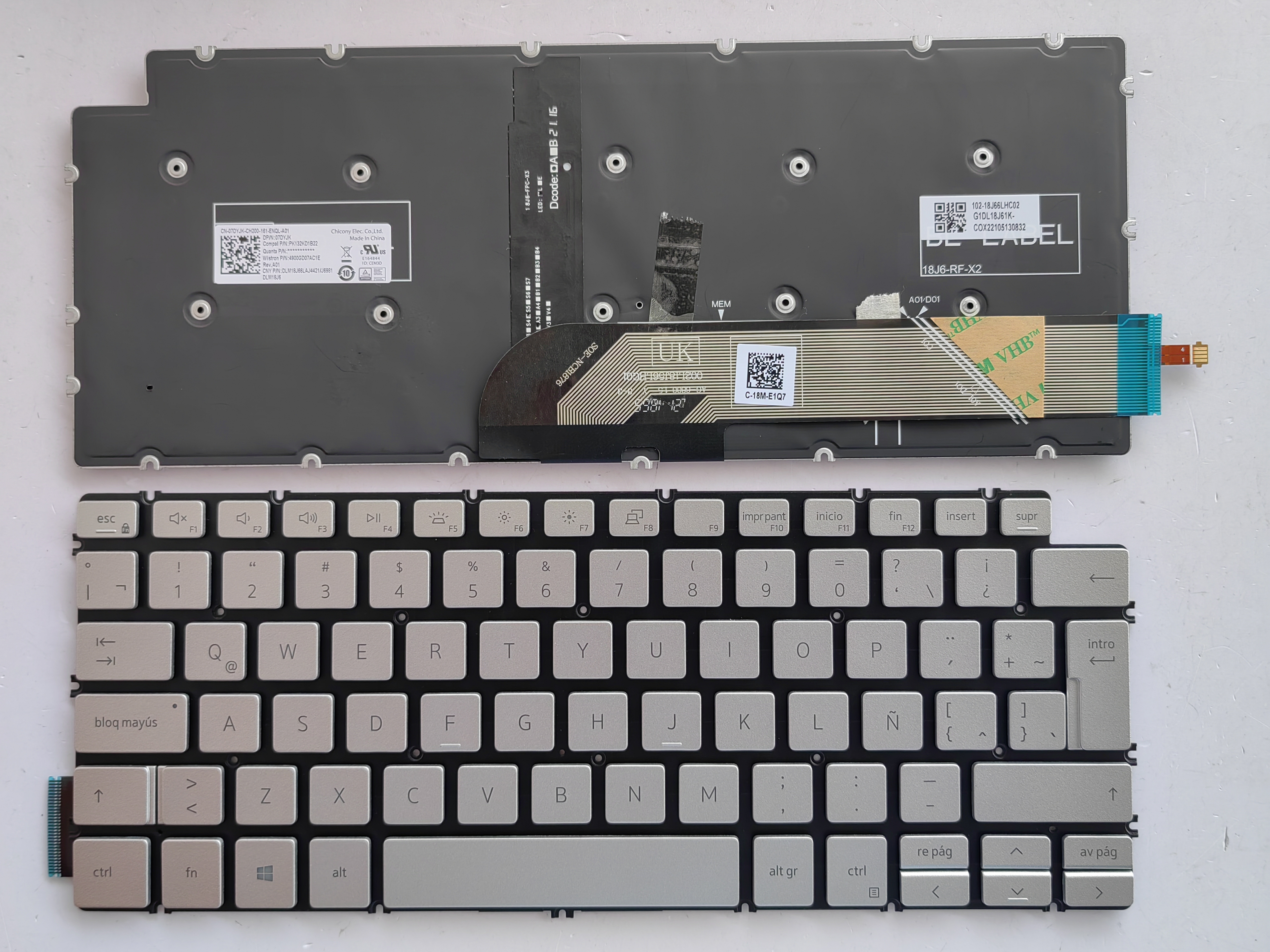 Picture of New Replacement Laptop Keyboard For DELL 5390/5391/5490/5491/7490/7491 SILVER Backlit LA Layout